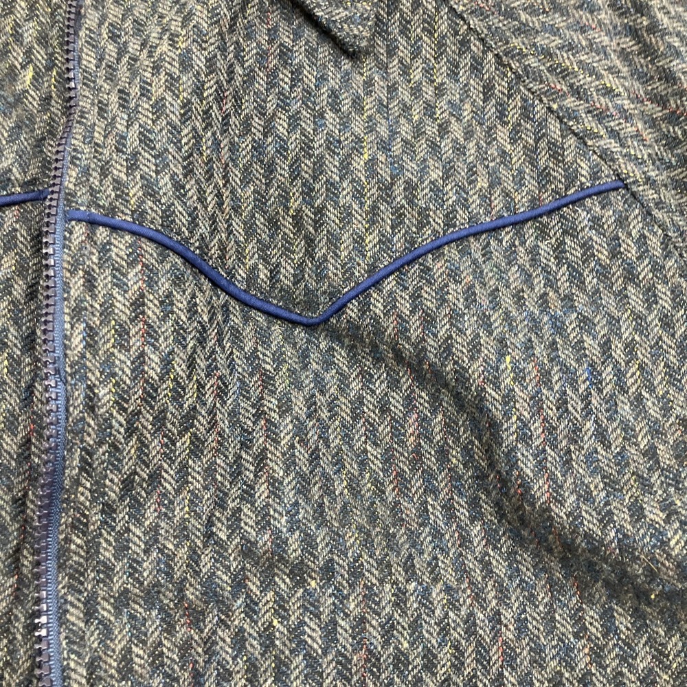 Vintage Traditional 1980's 80's Wool Clay Jacket Full Zip Blue See Measurements - Picture 6 of 11